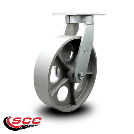 Service Caster 12 Inch Extra Heavy Duty Semi Steel Cast Iron Wheel Swivel Top Plate Caster SCC SCC-KP92S1230-SSR